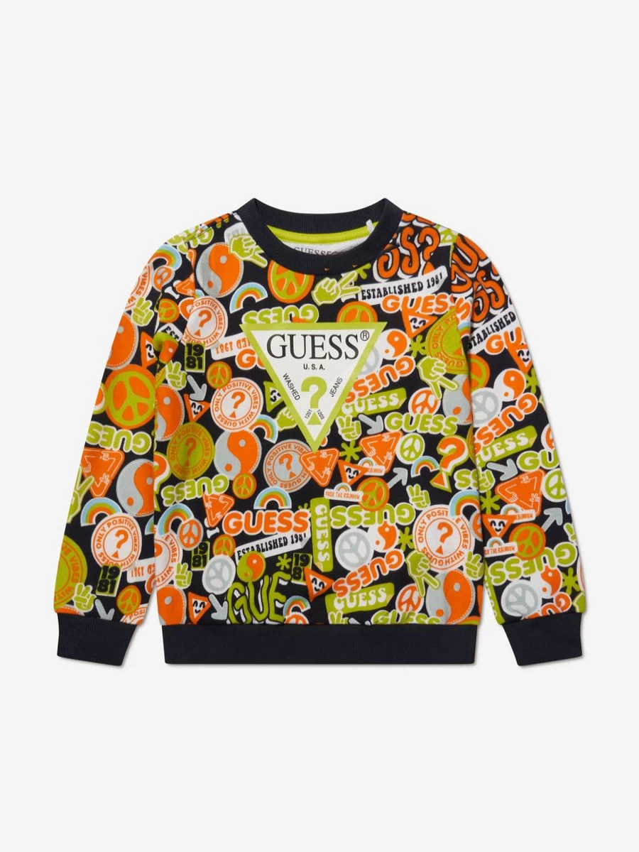 Guess Boys Go Wild Multicolor Graphic Sweatshirt for Teens & Youth