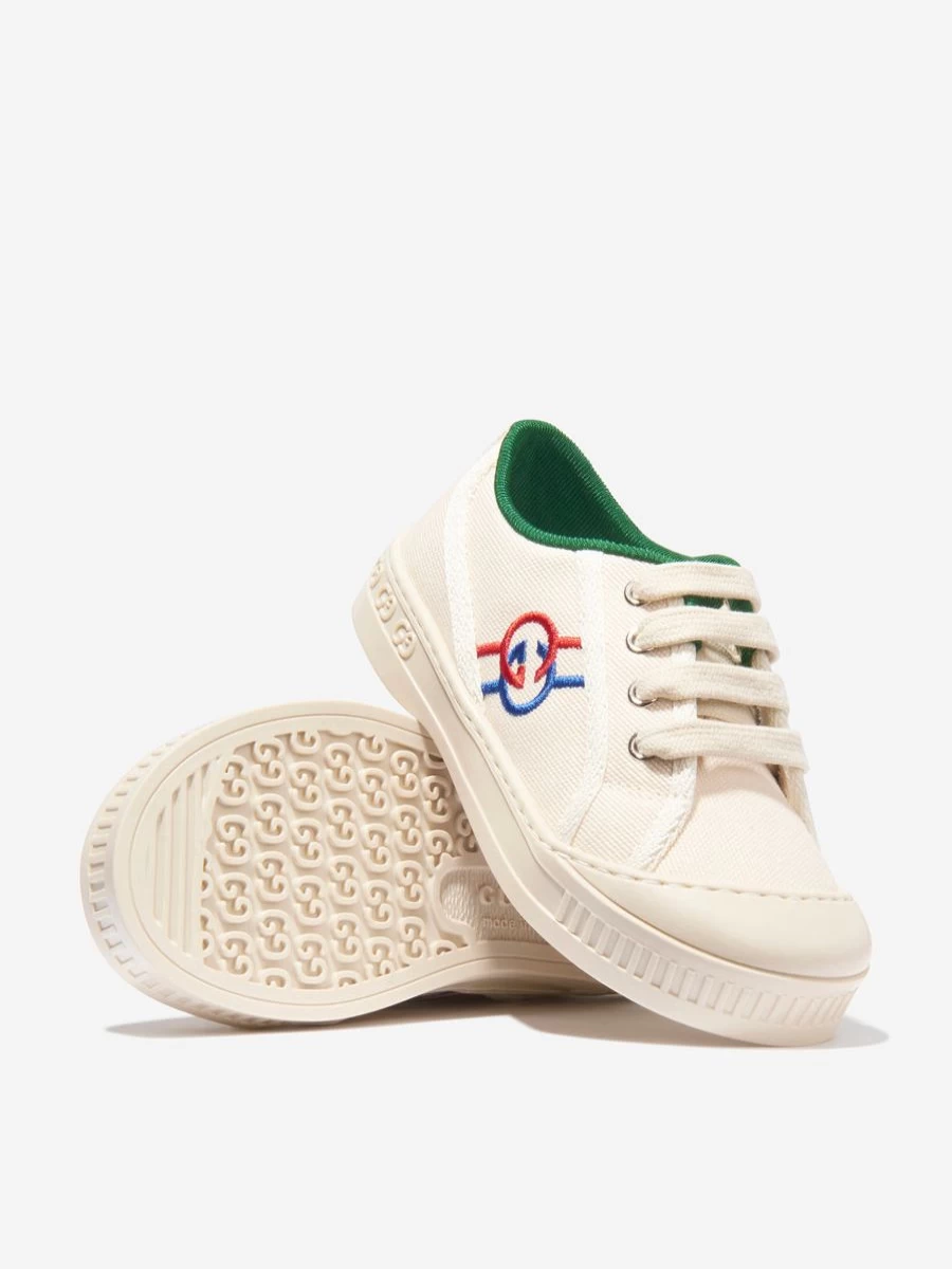 Gucci Kids Girls White Tennis Trainers - Stylish Athletic Shoes for Children