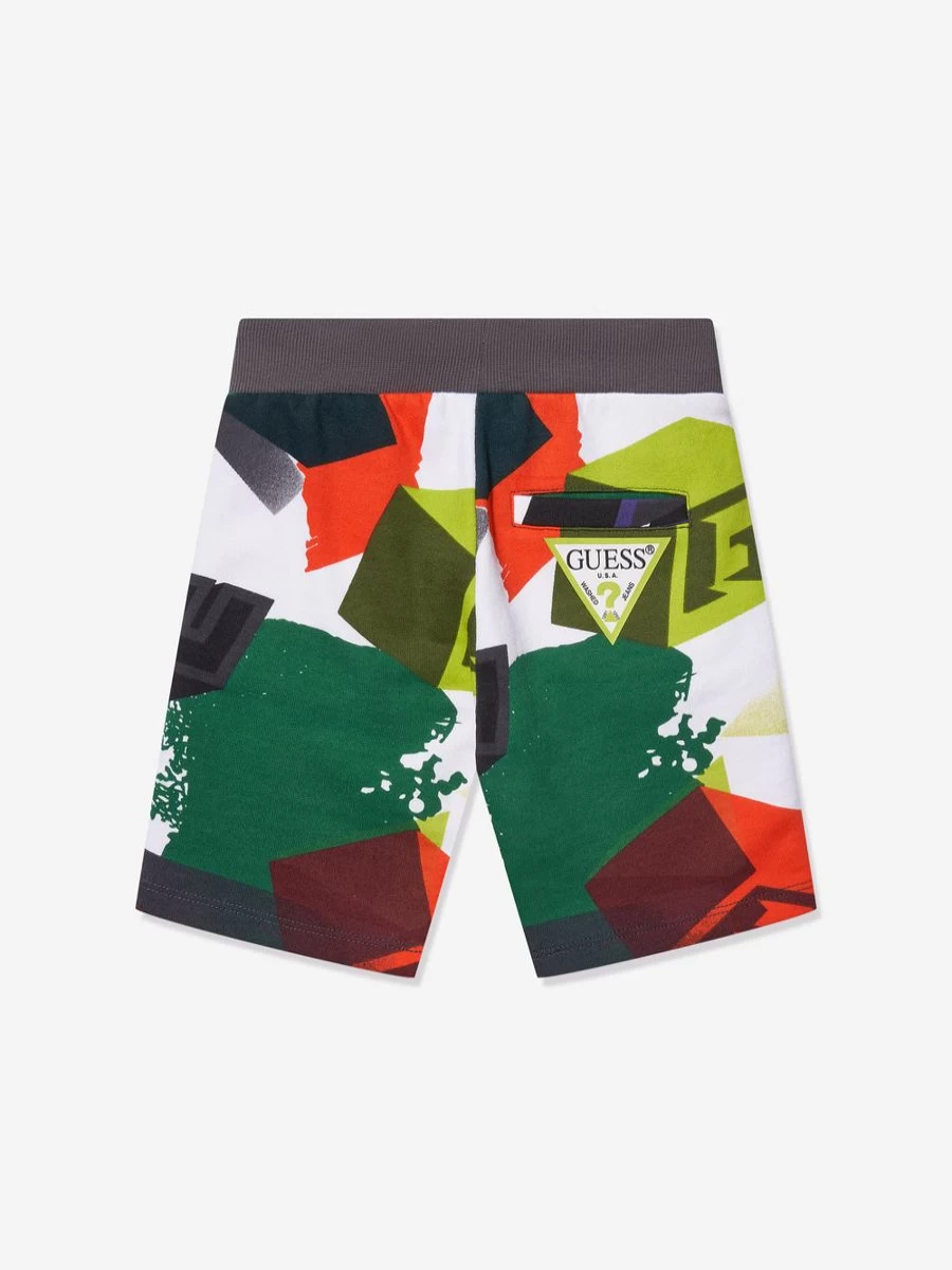 Guess Boys' Colorful Geometric Print Shorts for Kids - Trendy Summer Casual Wear