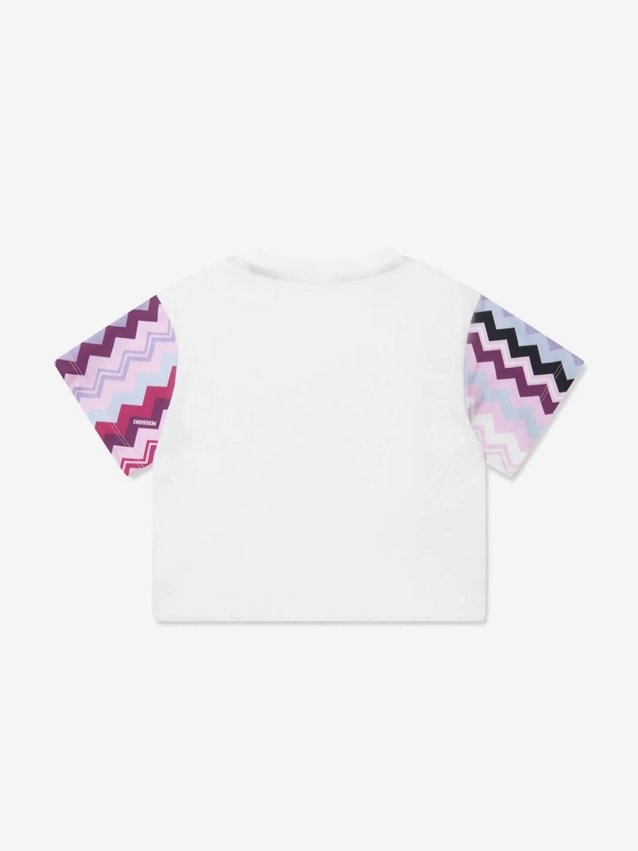 Missoni Teen Girls White Logo T-Shirt | Casual Short Sleeve Cotton Top
