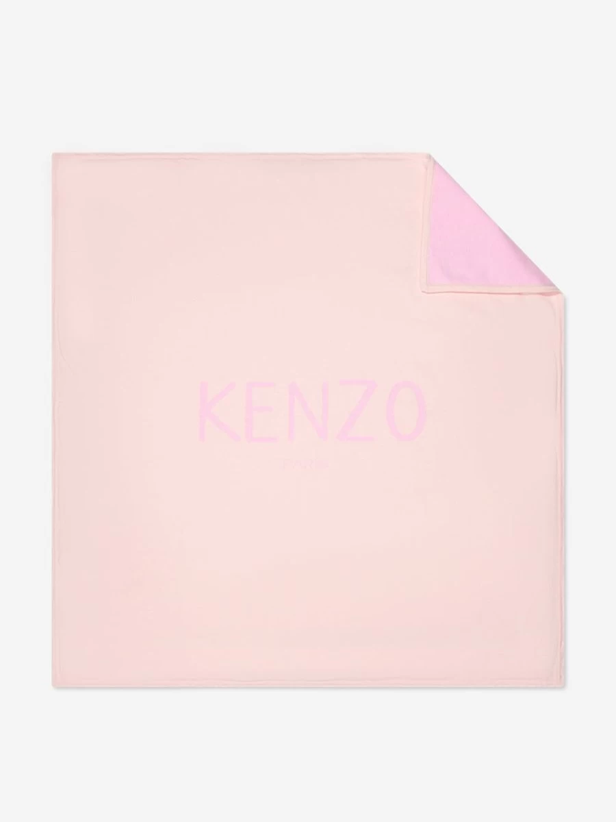 KENZO KIDS Baby Girls Pink Logo Blanket - Soft & Stylish Comfort for Infants