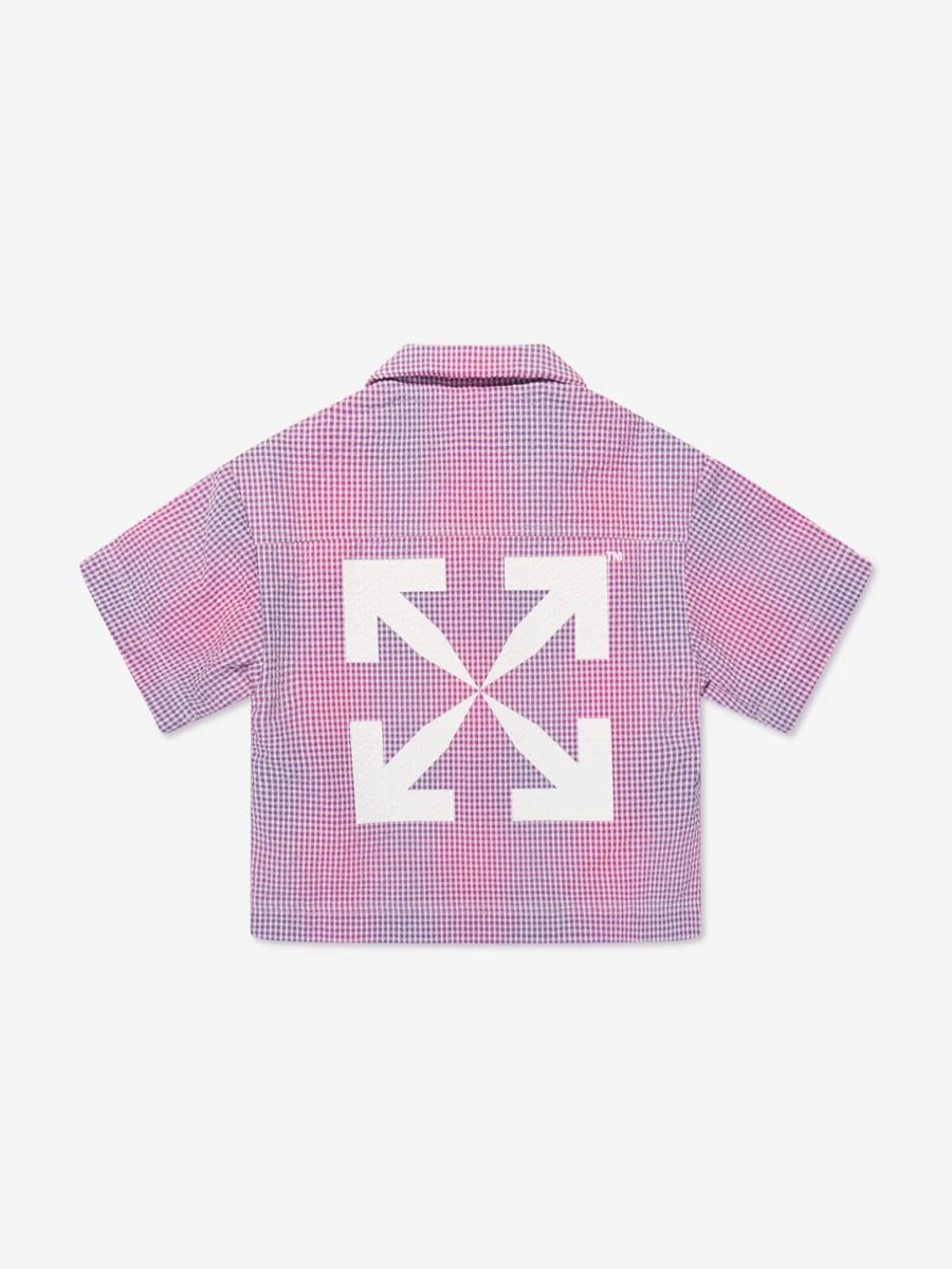 Off-White Boys Lilac Arrow Print Bowling Shirt for Kids