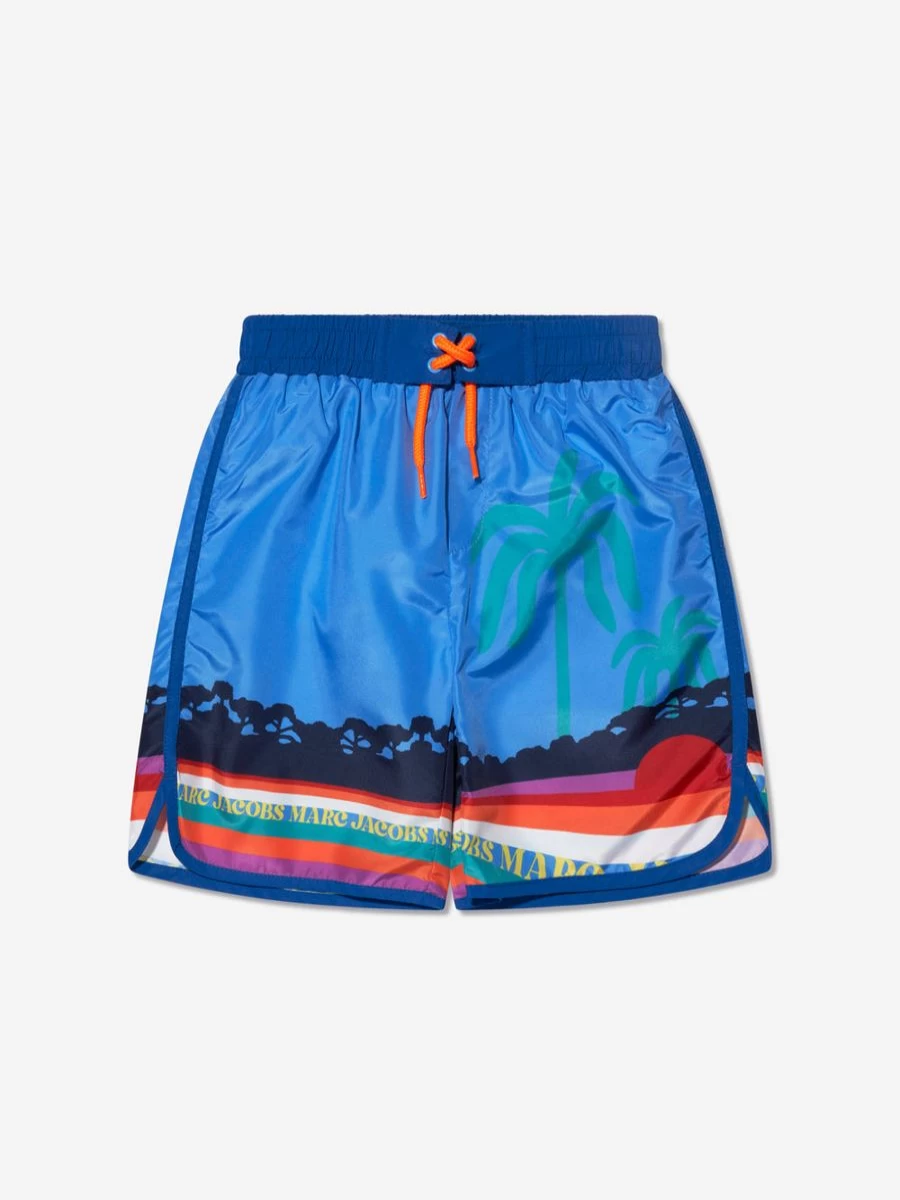 MARC JACOBS Teen Blue Landscape Print Swim Shorts for Boys