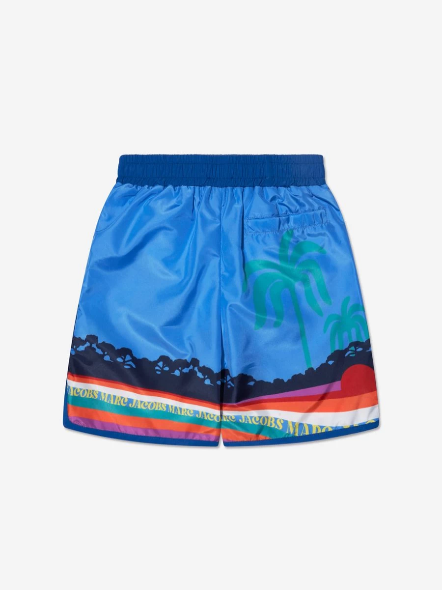 MARC JACOBS Teen Blue Landscape Print Swim Shorts for Boys