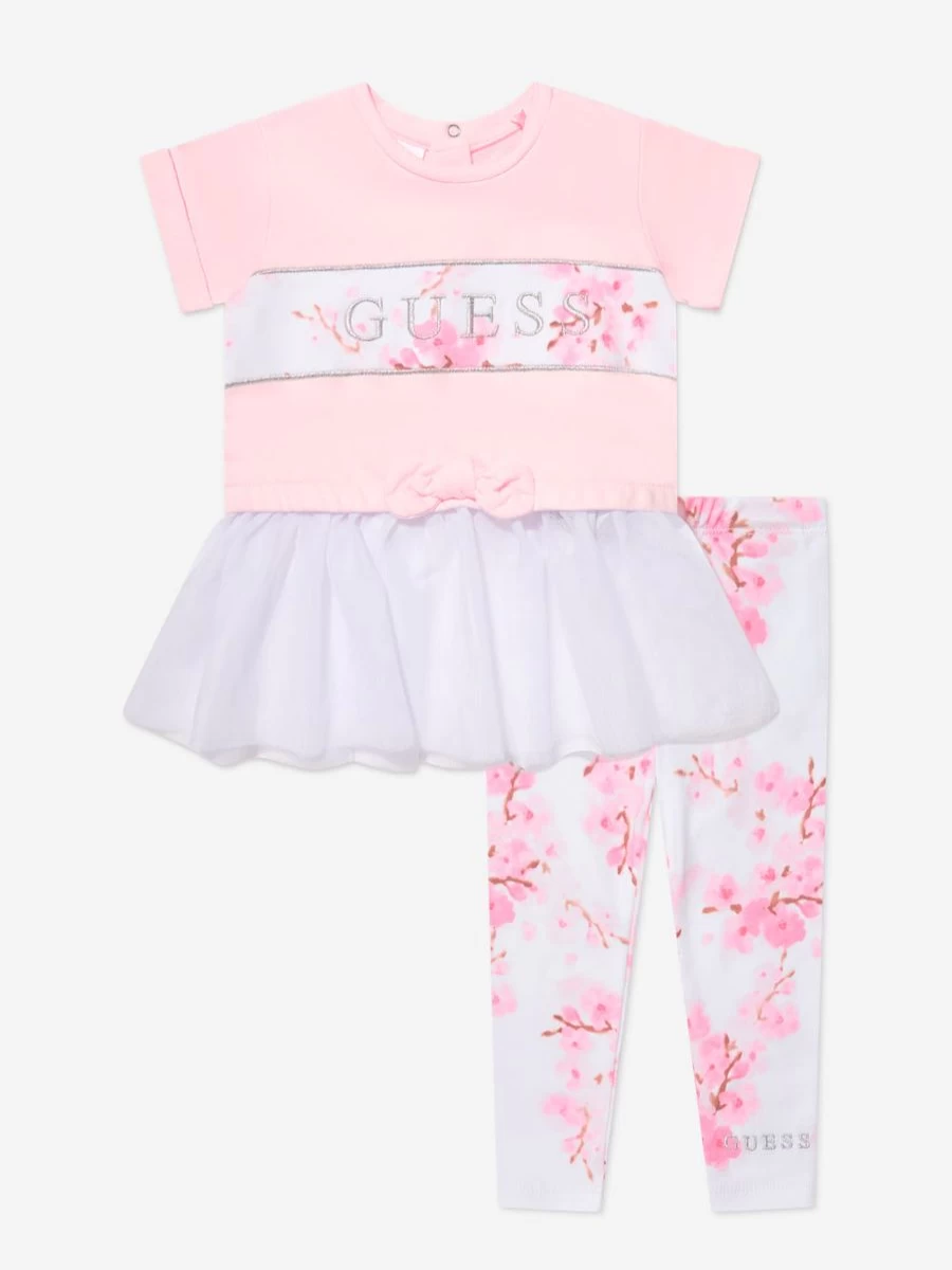 Guess Girls' Pink Leggings Set for Baby & Toddler - Soft & Stylish