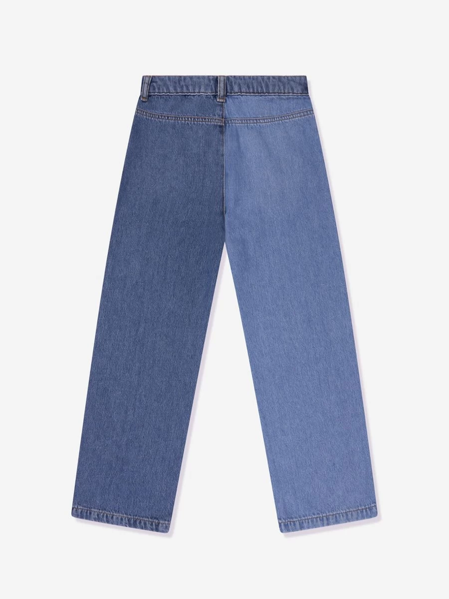 Emporio Armani Girls Blue High-Rise Wide Leg Jeans for Comfort and Style