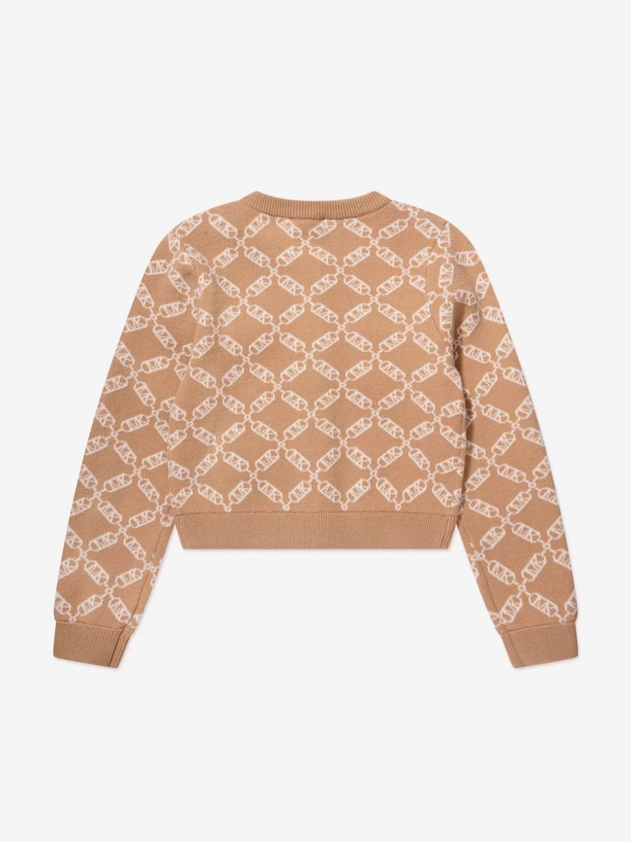 Michael Kors Girls Beige Knitted Cardigan – Soft Cozy Sweater for Kids