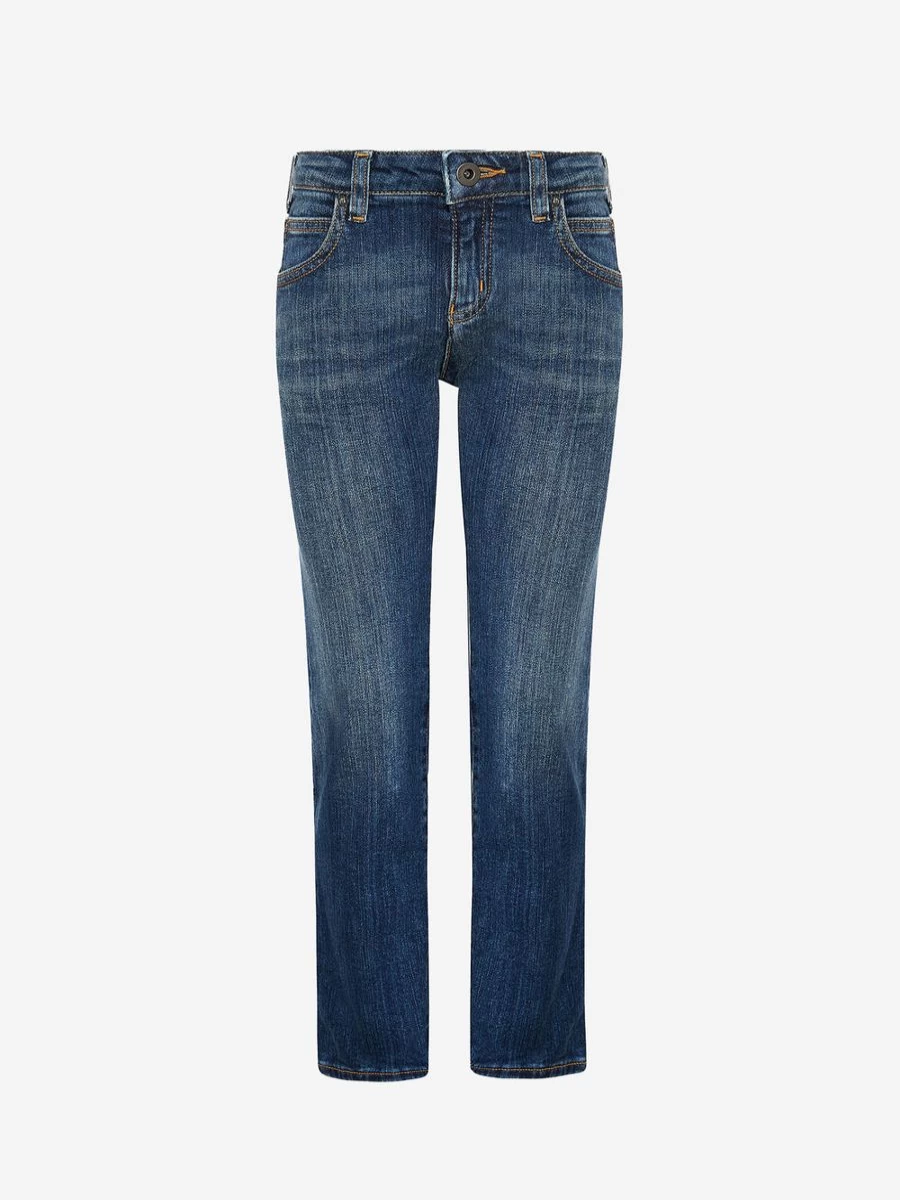 Emporio Armani Boys' Cotton Denim Jeans | Classic Fit Branded Jeans for Kids
