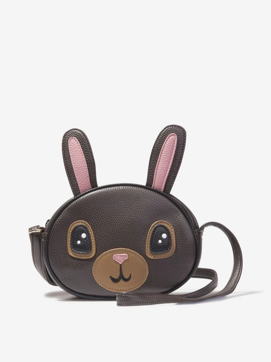 Molo Girls' Black Rabbit Shoulder Bag - Cute Animal Crossbody Purse for Kids