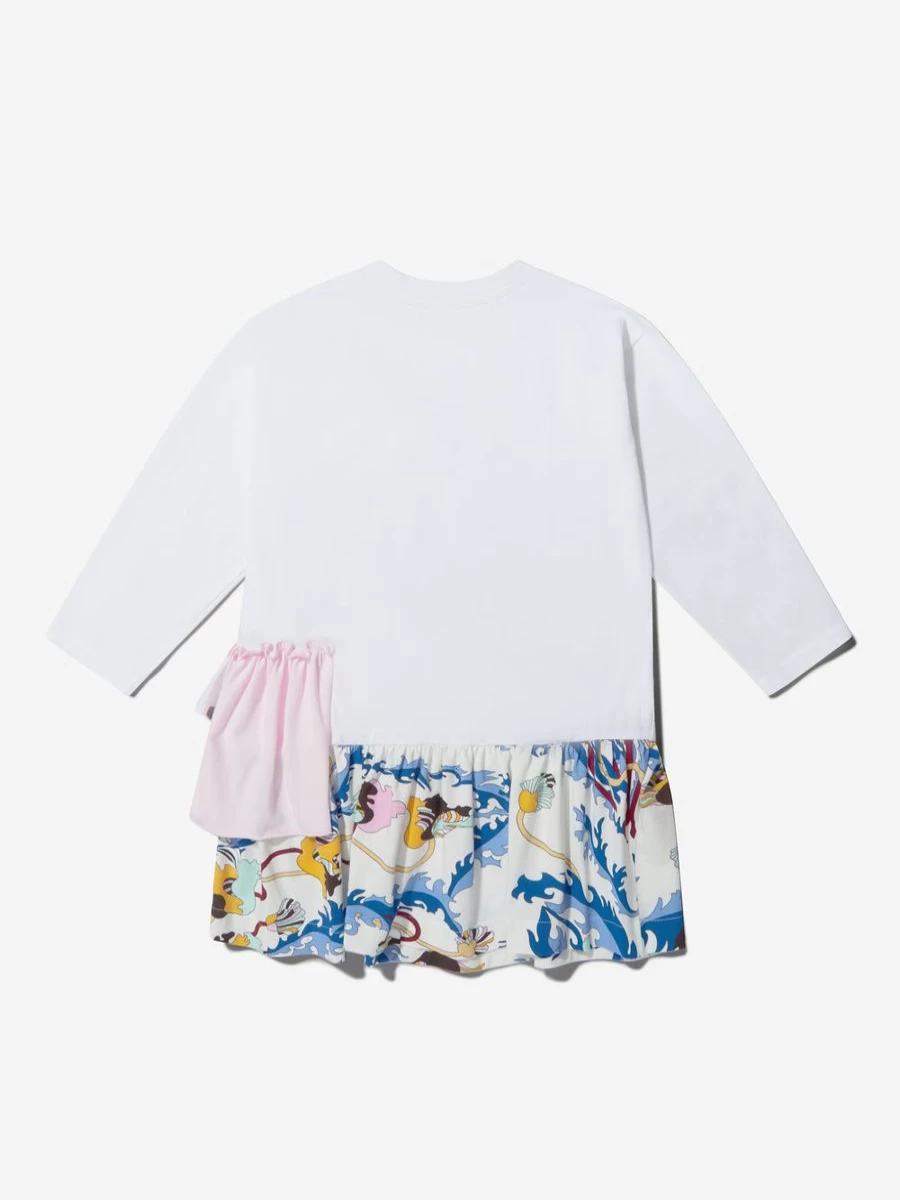 Emilio Pucci Girls Cotton Dress with Patterned Logo Design