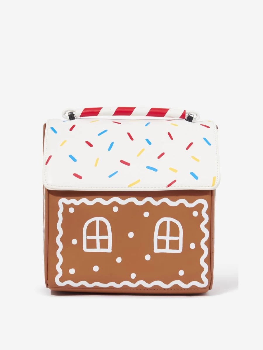 Stella McCartney Kids Girls Brown Gingerbread House Shaped Crossbody Bag