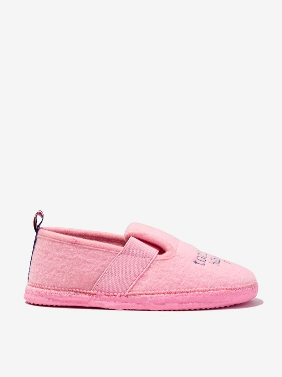 Tommy Hilfiger Girls' Plush Indoor Slippers - Soft Comfortable House Shoes for Kids