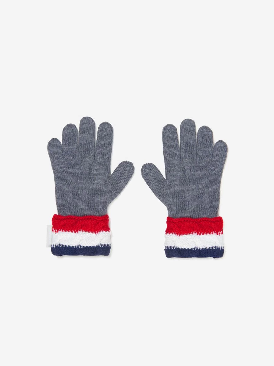 Moncler Enfant Boys' Wool Knit Gloves for Kids - Warm Winter Handwear