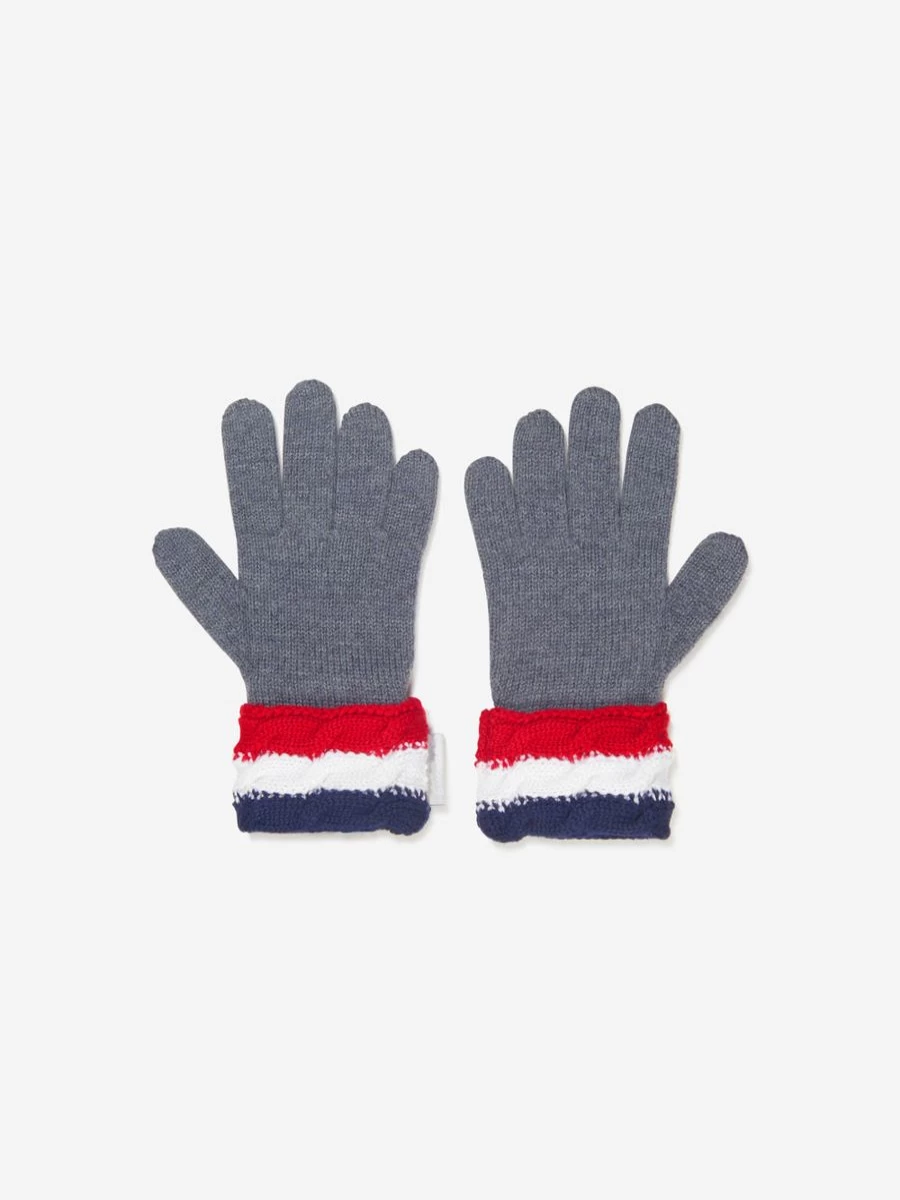 Moncler Enfant Boys' Wool Knit Gloves for Kids - Warm Winter Handwear
