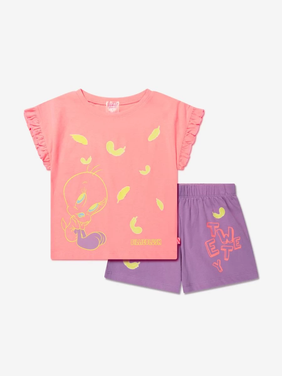 Billieblush Girls Tweety Bird Apricot Pyjama Set - Cute Cartoon Sleepwear for Kids