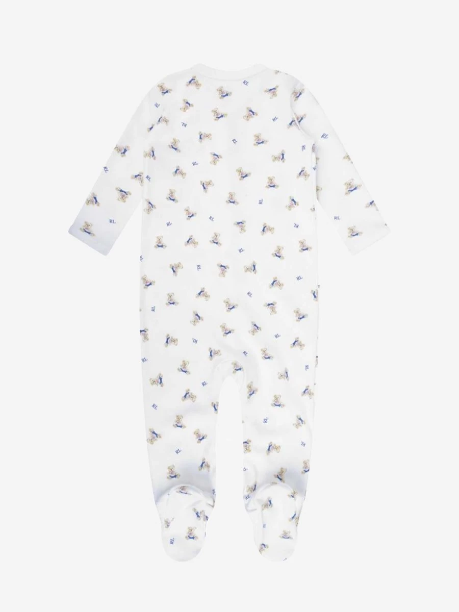 Ralph Lauren Kids Baby Boys' Adorable Bear Print Sleepsuit - Soft Cotton Babygrow