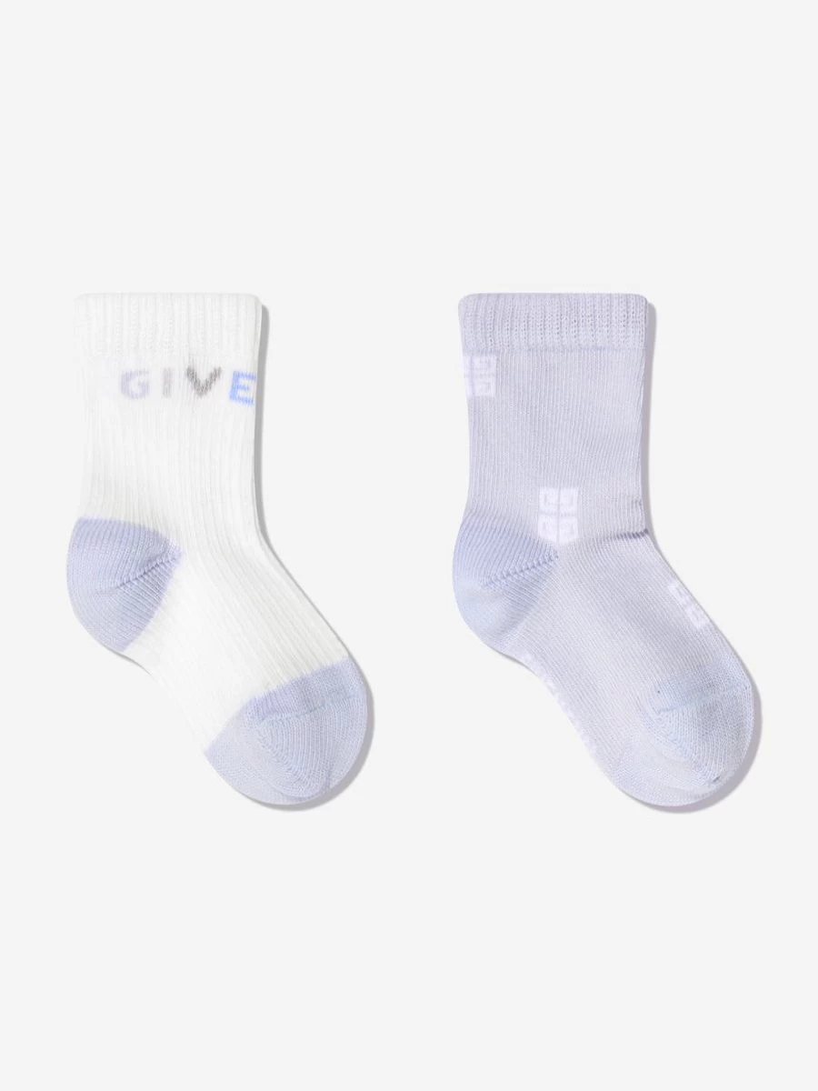 Givenchy Baby Boys' 2-Pack Blue Socks Gift Set - Premium Cotton Comfort