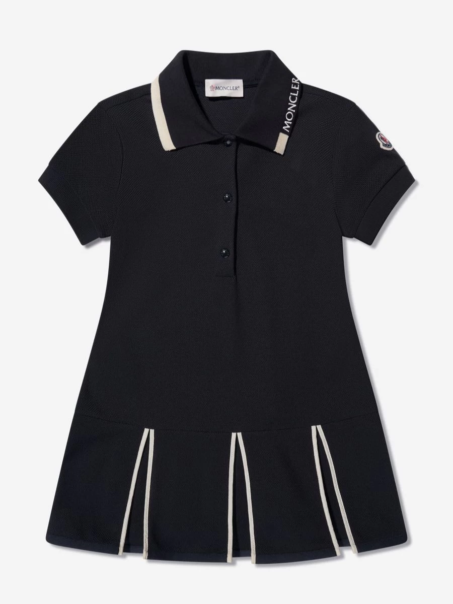 Moncler Enfant Teen Girls Navy Logo Polo Dress
