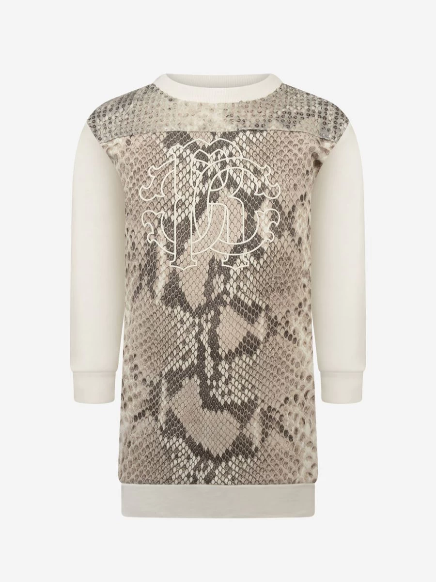 Roberto Cavalli Girls' Python Print Fleece Dress for Kids