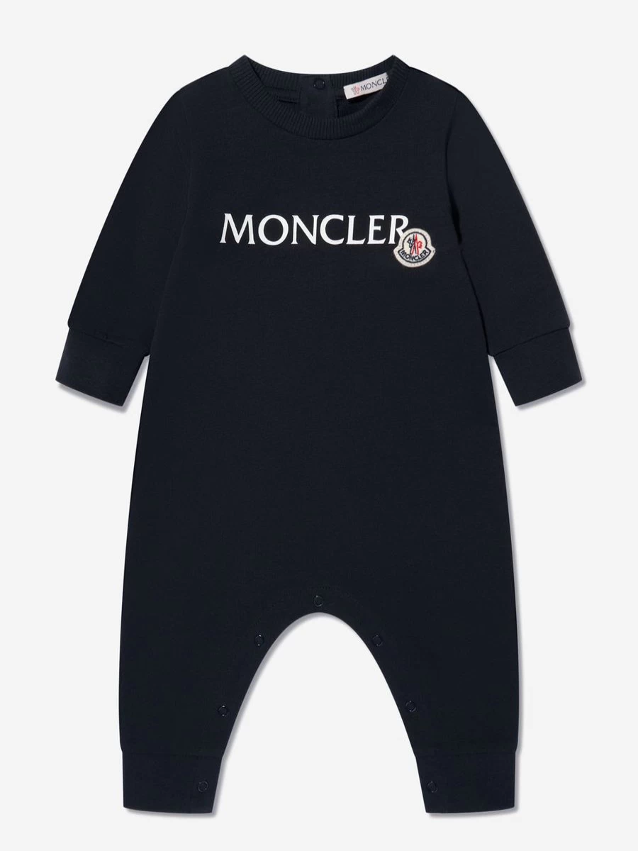 Moncler Enfant Navy Baby Logo Romper - Premium Infant Bodysuit