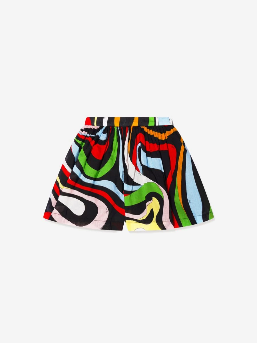Emilio Pucci Girls Black Marmo Print Skirt
