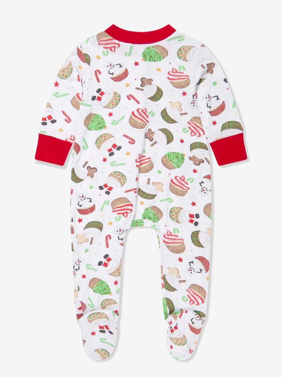 Magnolia Baby Boys' Festive Cupcakes Zipper Babygrow - White Baby Bodysuit
