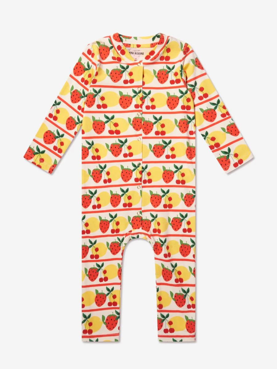 Mini Rodini Girls' Colorful Fruit Print Jumpsuit - Baby & Toddler Playwear