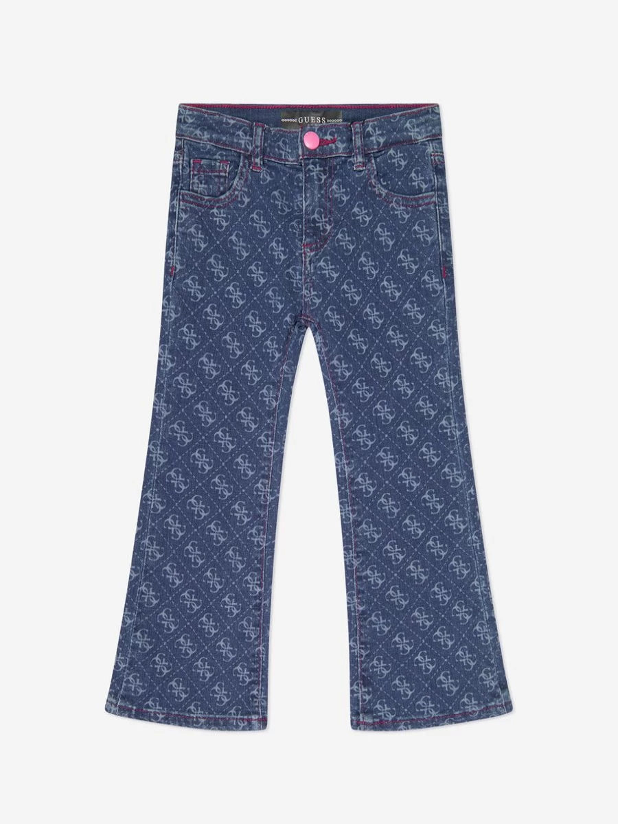 Guess Girls Blue Denim Flare Jeans for Kids - Stylish & Comfortable Fit