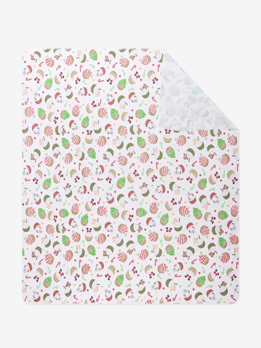 Magnolia Baby White Festive Cupcakes Swaddle Blanket for Newborns and Infants