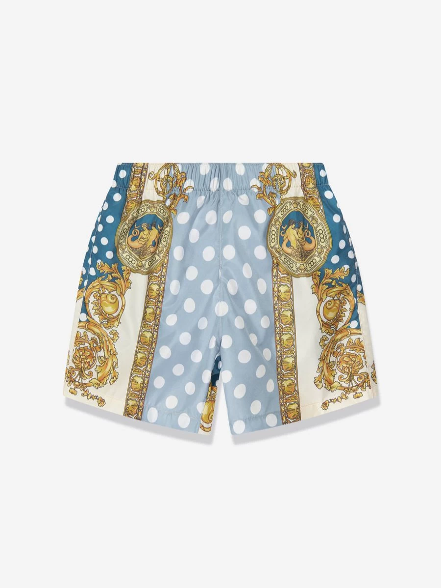 Versace Teen Boys Blue Swim Shorts for Summer Beach & Pool