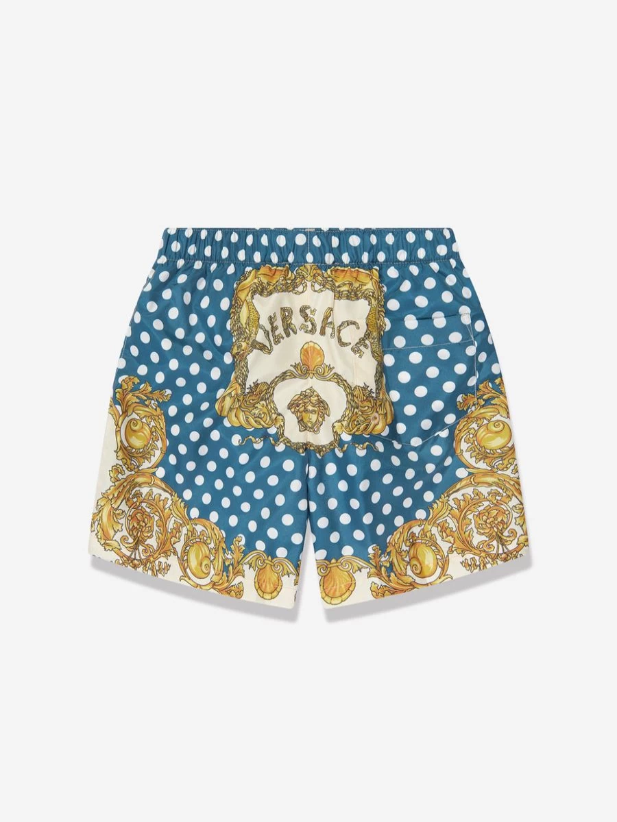 Versace Teen Boys Blue Swim Shorts for Summer Beach & Pool
