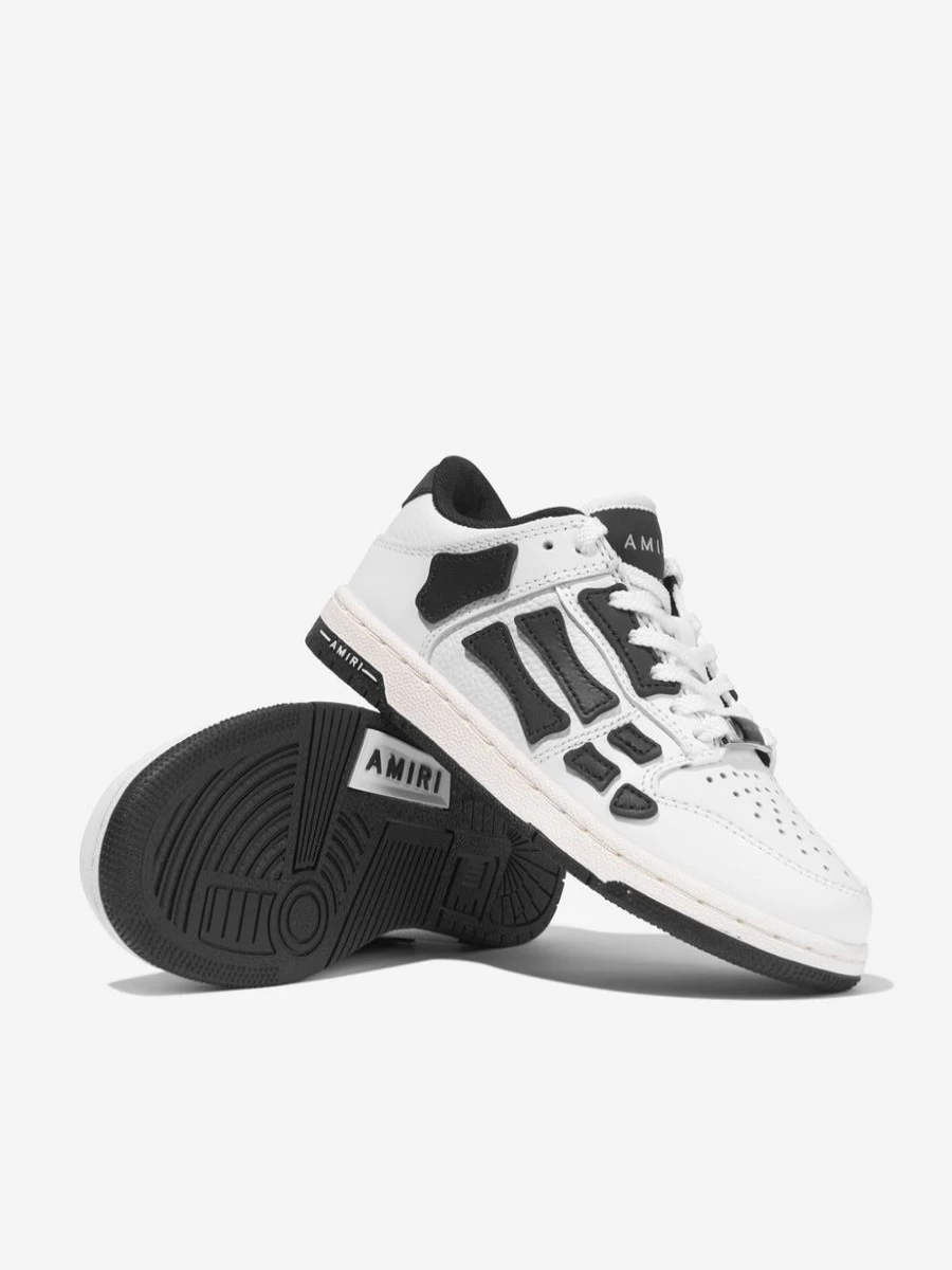 Amiri Girls White Leather Skeleton Low Top Sneakers for Kids
