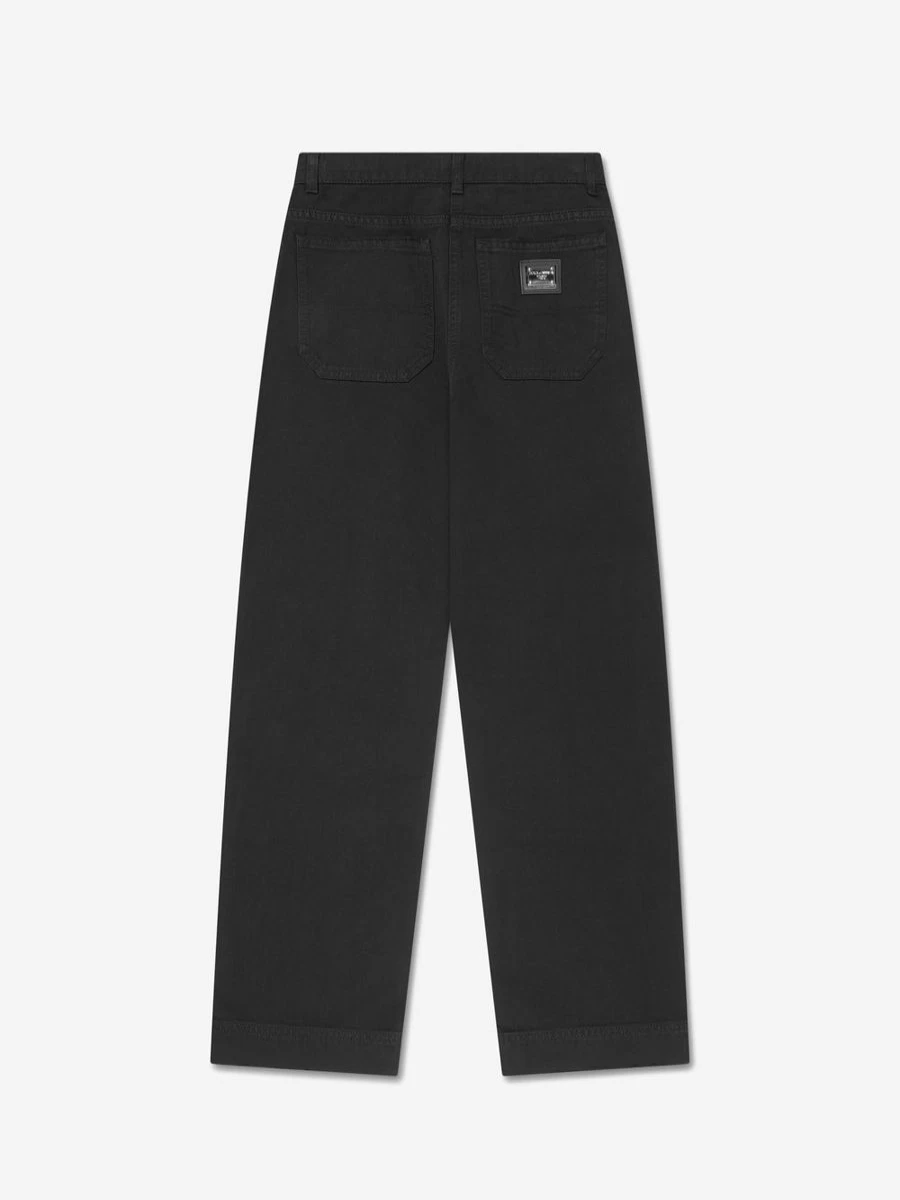Dolce & Gabbana Kids Girls Black Straight Leg Jeans for Stylish Comfort