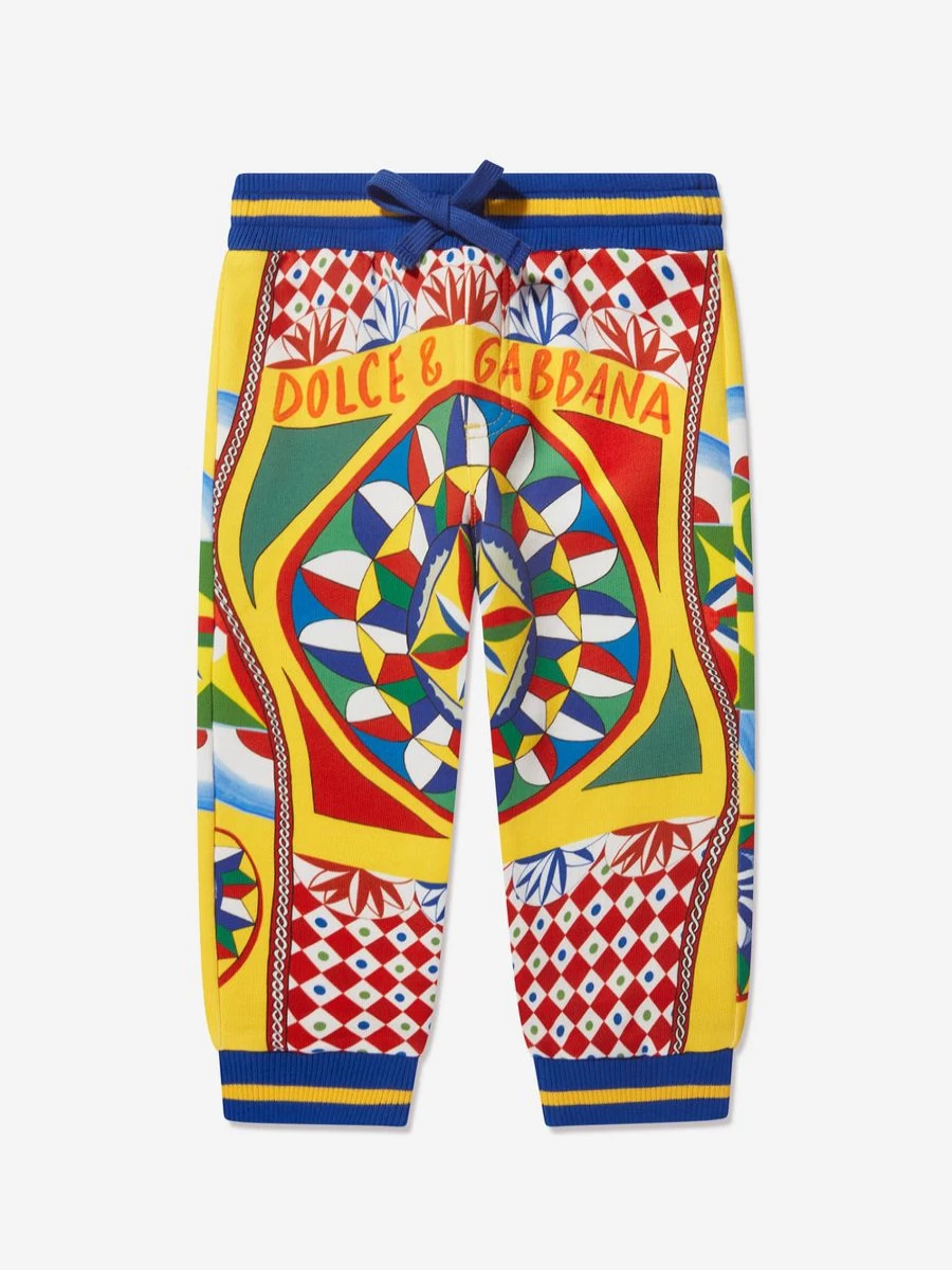 Dolce & Gabbana Kids Boys' Carretto Logo Multicolor Joggers Pants