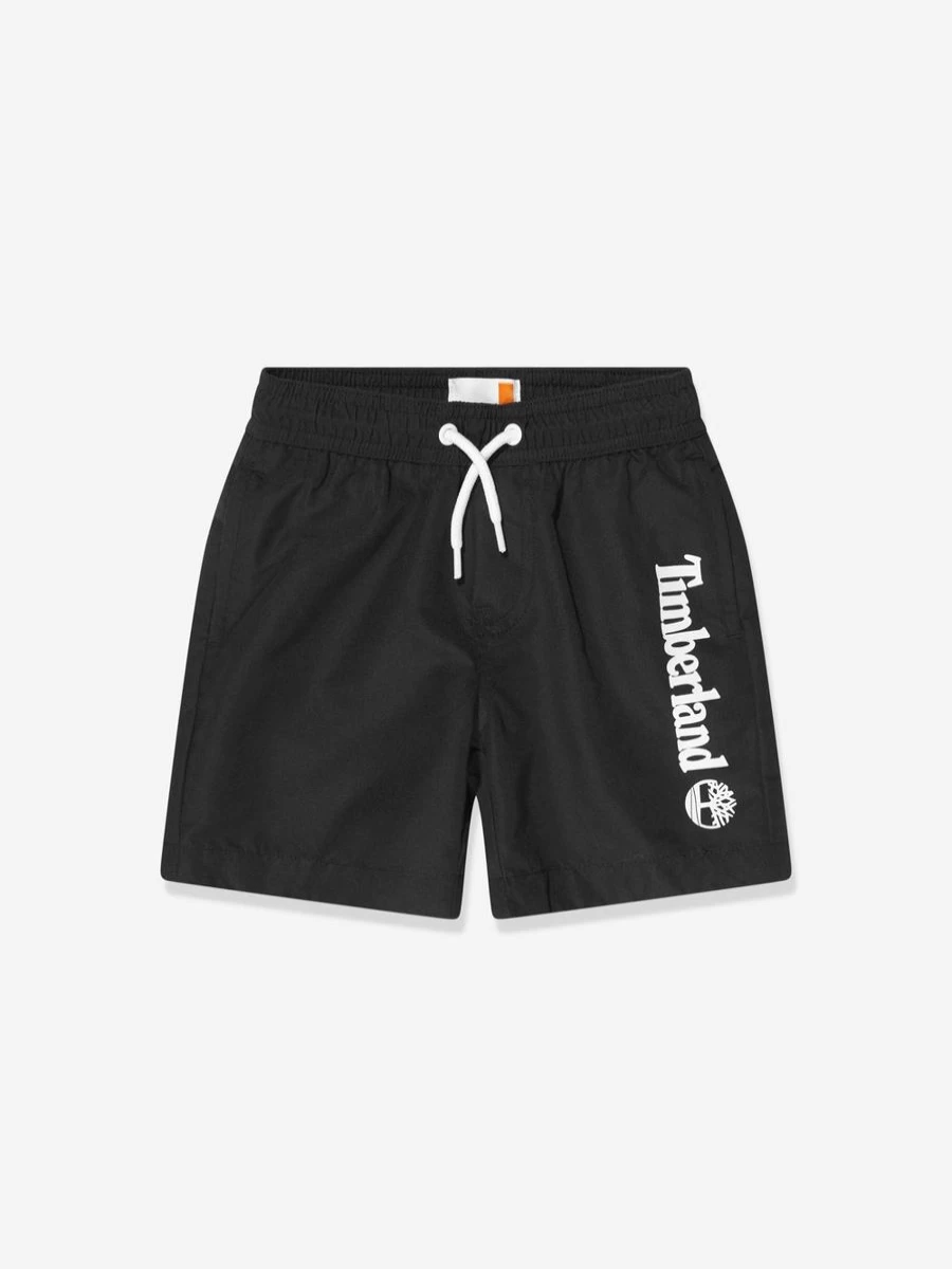 Timberland Boys' Black Logo Swim Shorts for Active Kids