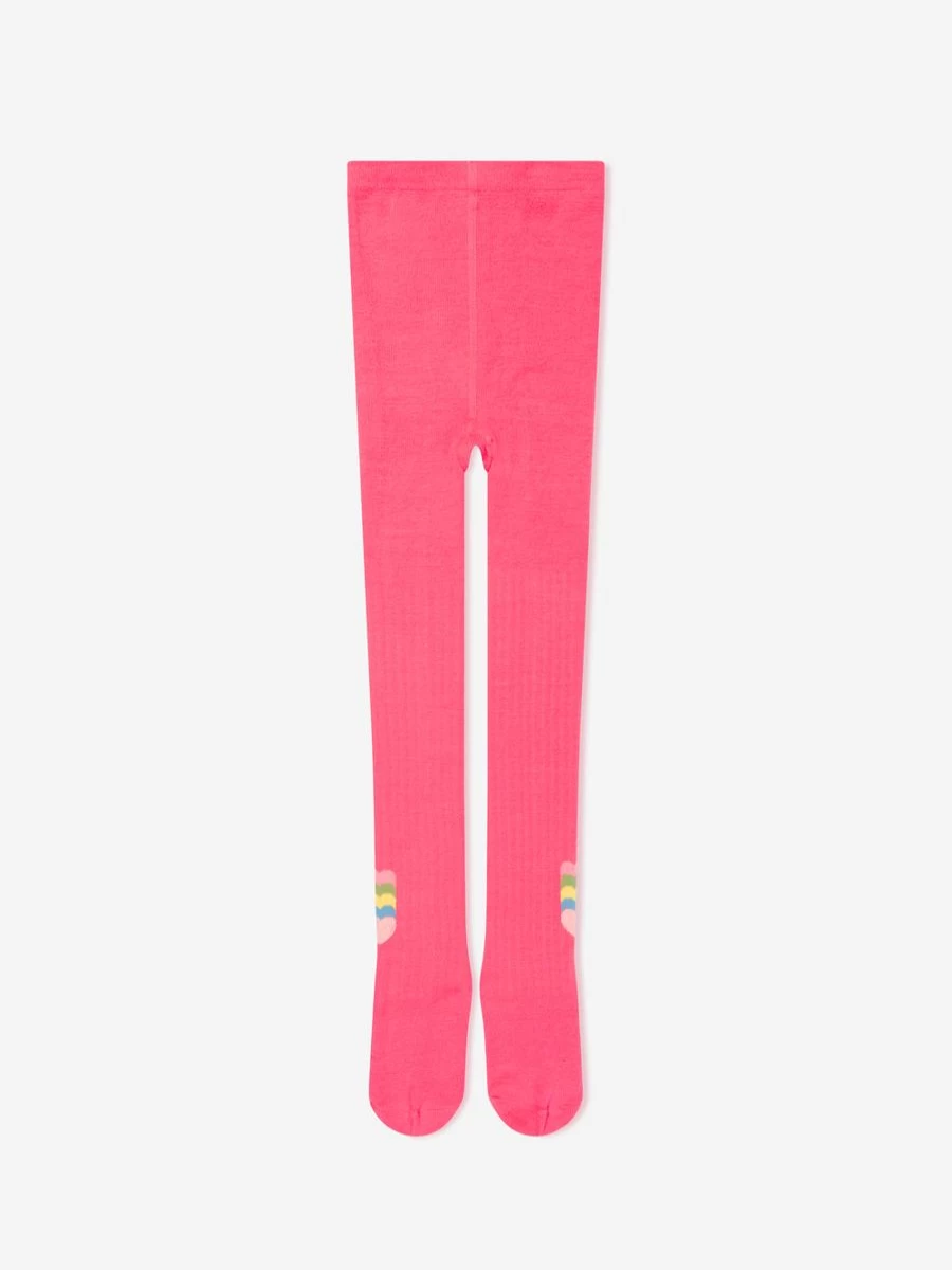 Billieblush Girls Pink Jacquard Heart Print Tights for Kids