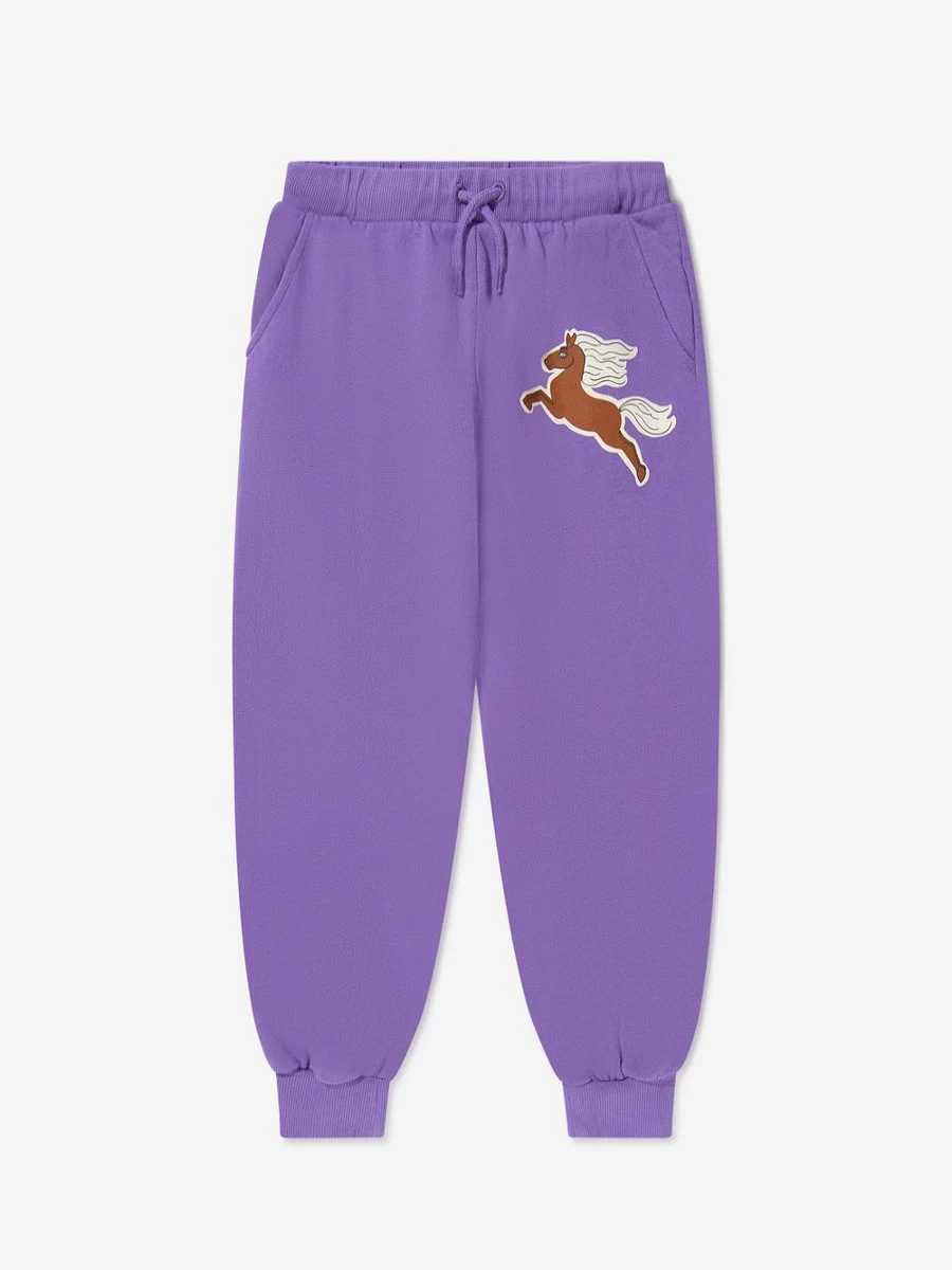 Mini Rodini Boys Organic Cotton Horse Print Sweatpants | Eco-Friendly Kids Pants