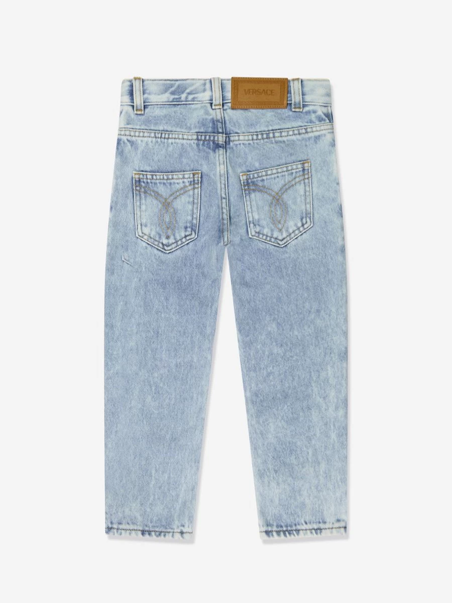 Versace Teen Girls Blue Slim Fit Jeans for Stylish Comfort