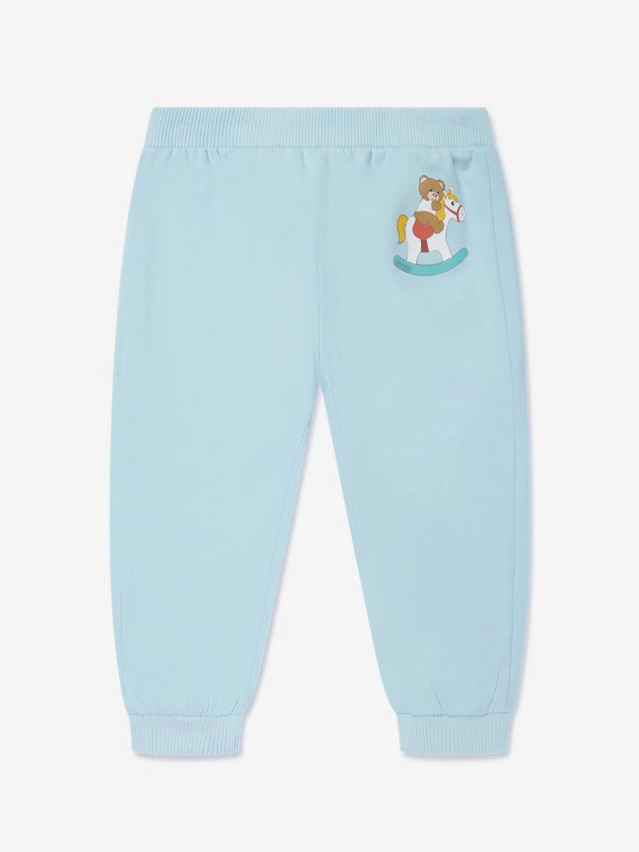 Moschino Kids Girls Blue Teddy Bear Rocking Horse Joggers Pants