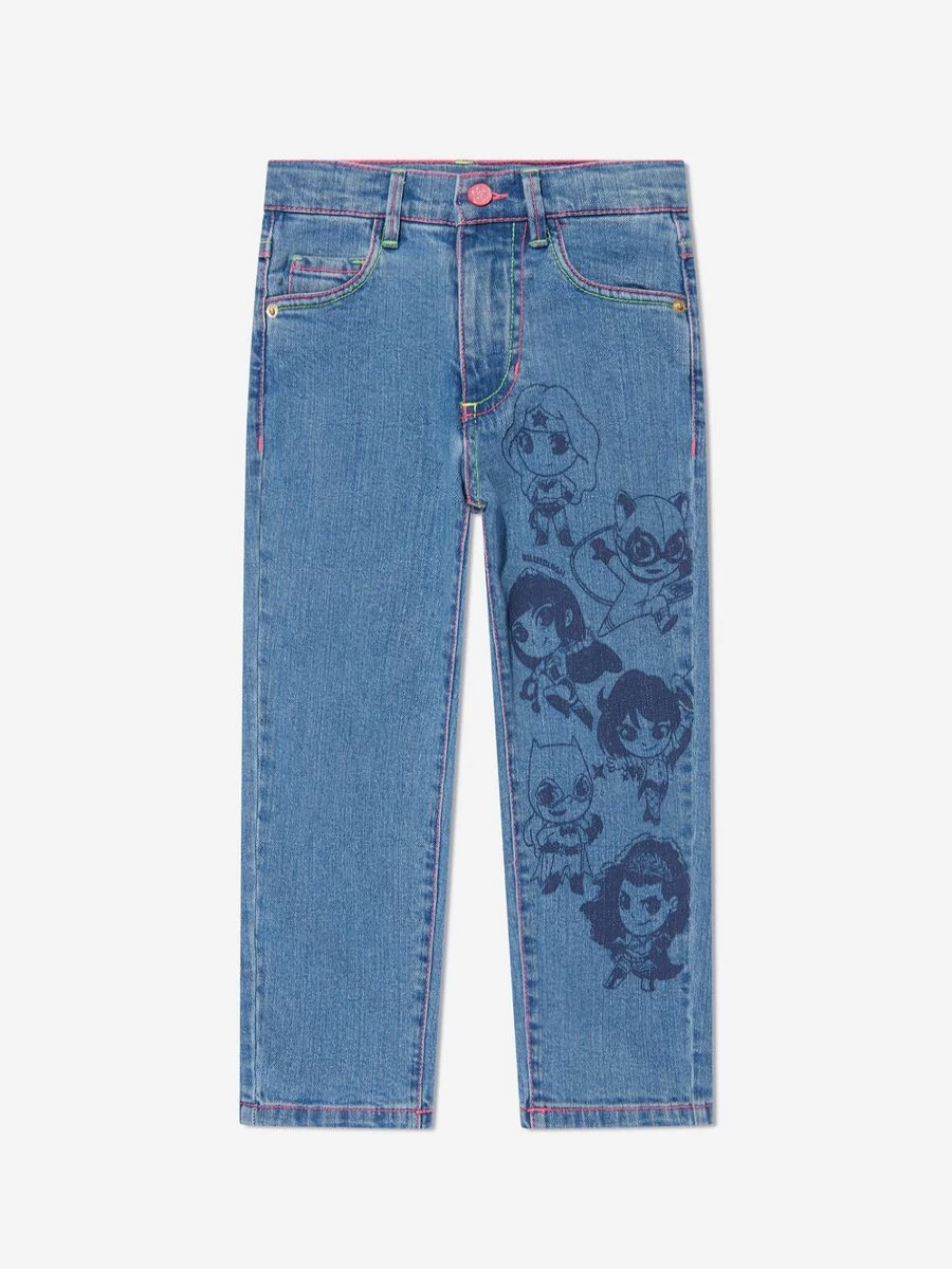 Billieblush Girls DC Comics Blue Denim Jeans for Kids