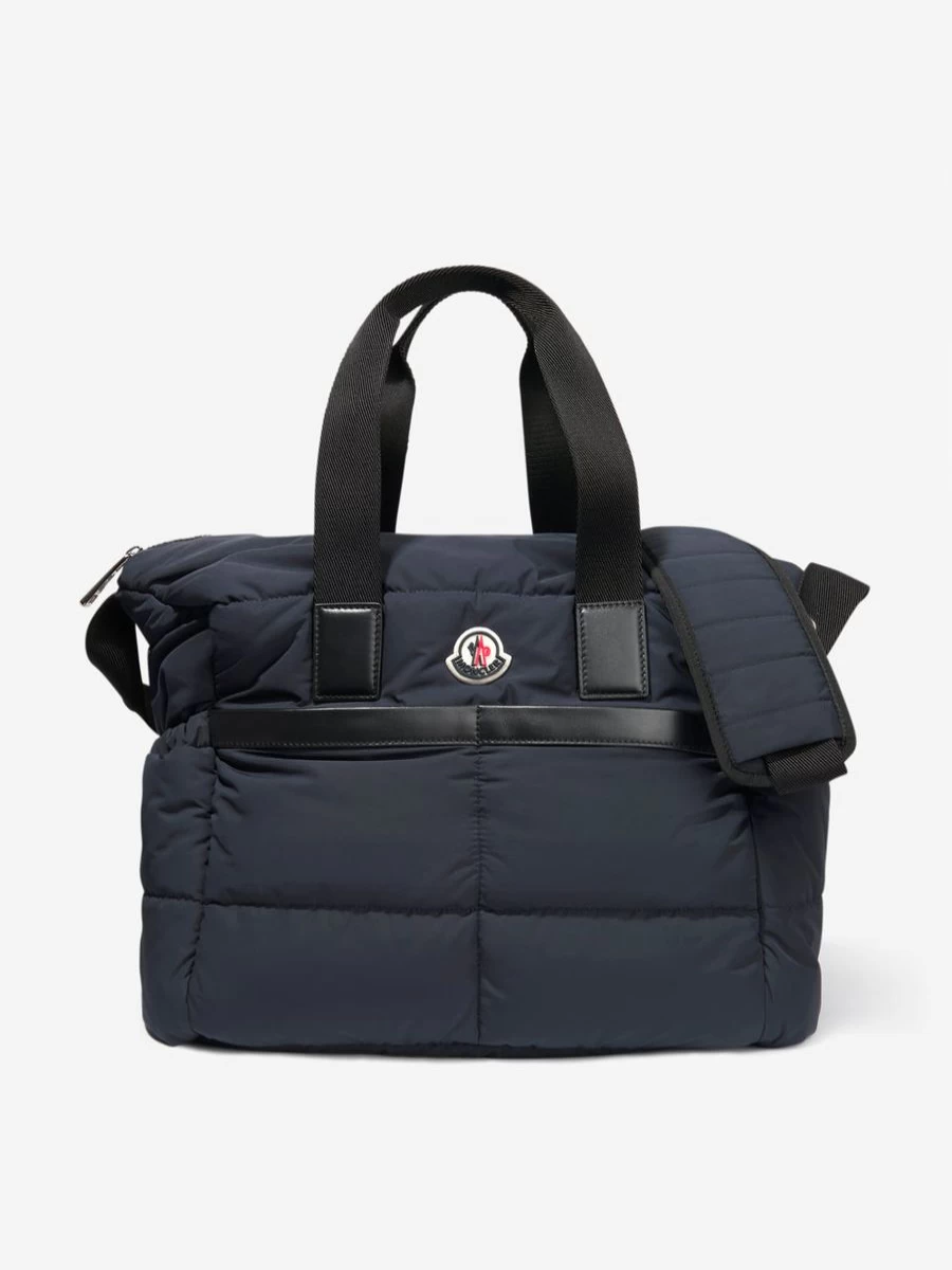 Moncler Enfant Girls Navy Baby Quilted Changing Bag - Stylish Tote Diaper Bag for Infants