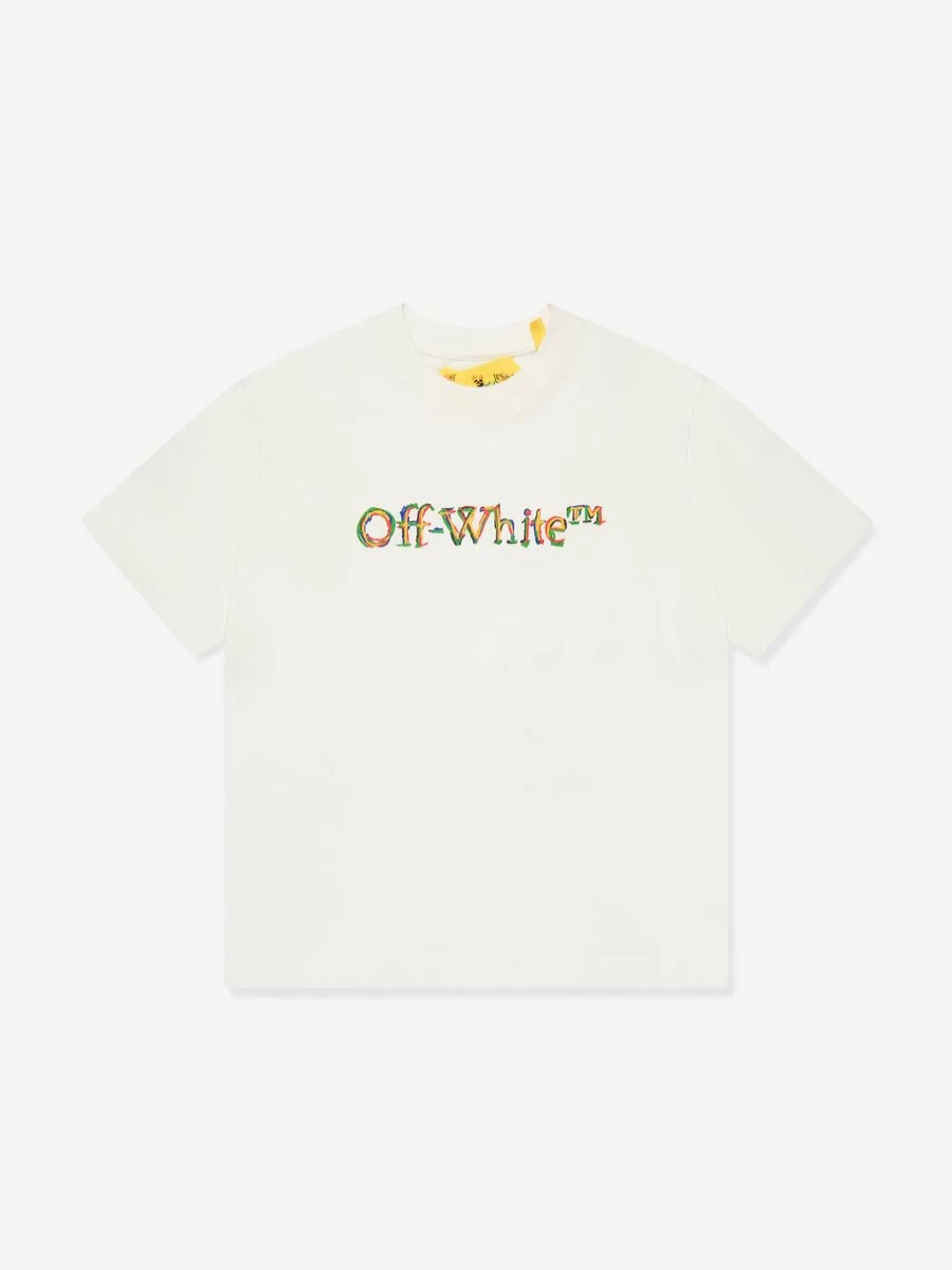 Off-White Boys White Sketch Logo Graphic T-Shirt