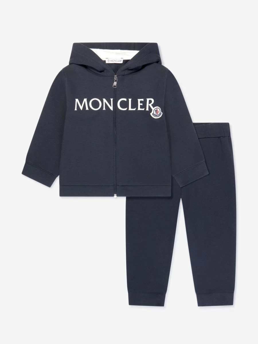 Moncler Enfant Boys Navy Baby Logo Tracksuit - Comfortable Kids Tracksuit Set