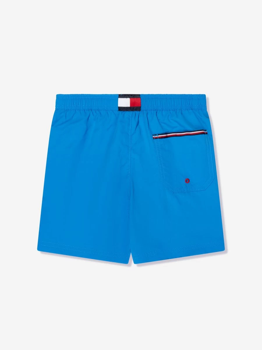 Tommy Hilfiger Boys Medium Blue Swim Shorts with Drawstring Waist