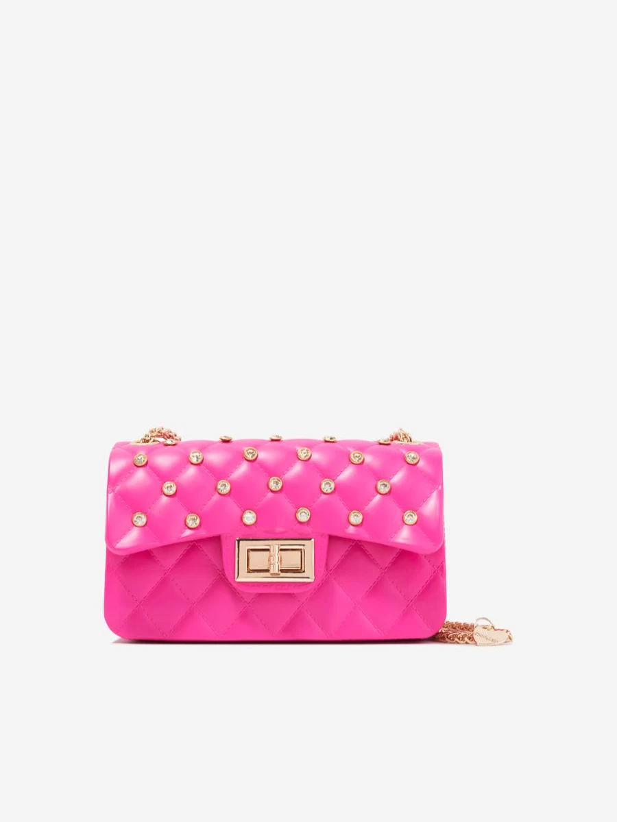 Monnalisa Pink Studded Handbag for Girls - Stylish & Trendy Crossbody Purse