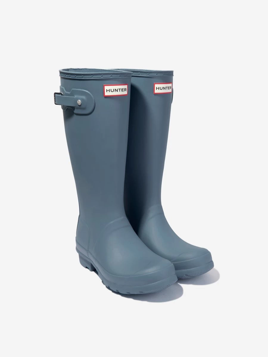 Hunter Girls' Original Blue Wellington Boots | Kids' Waterproof Rain Boots