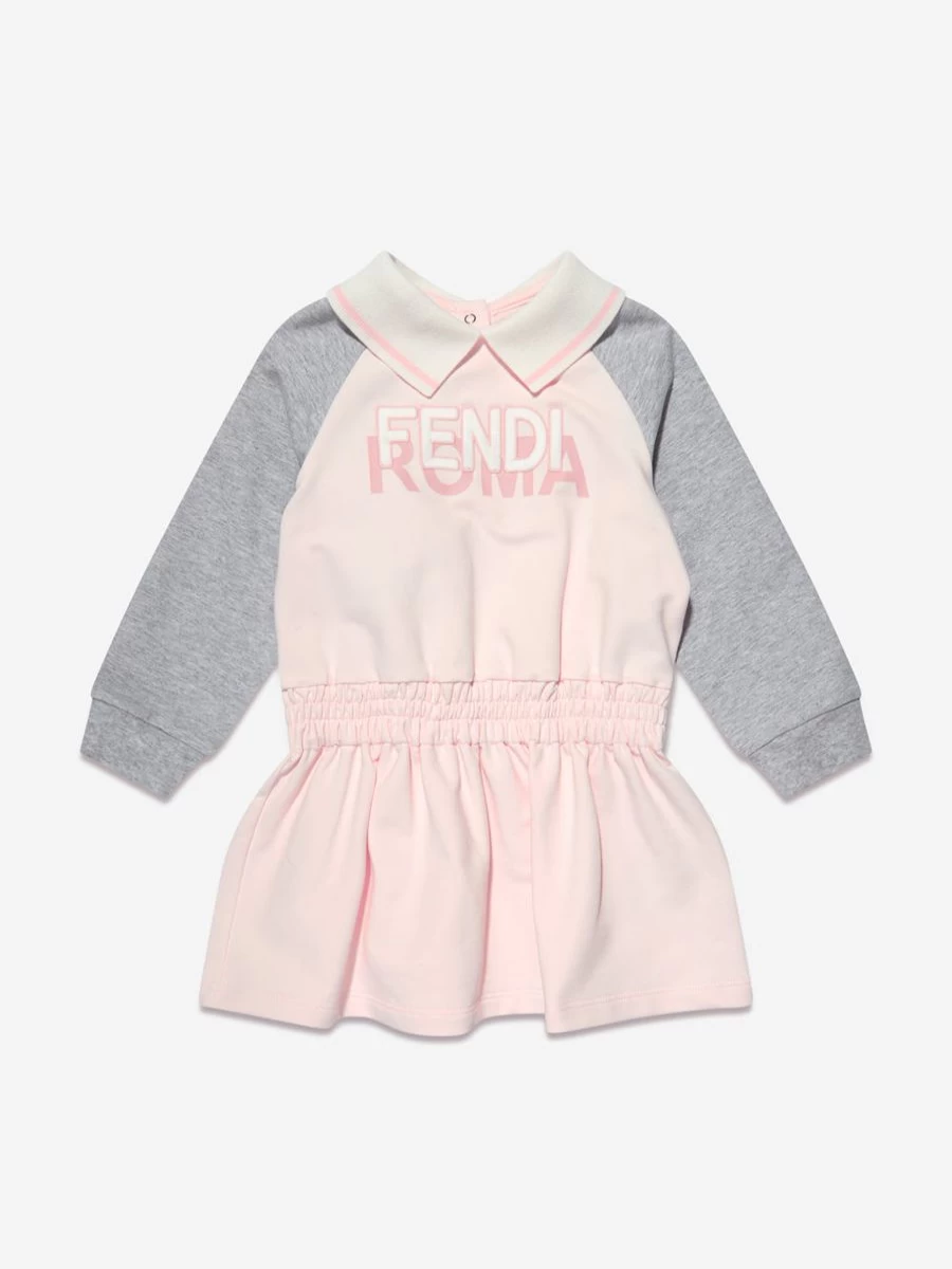Fendi Kids Baby Girls Pink Sweater Dress - Soft Knit Casual Outfit