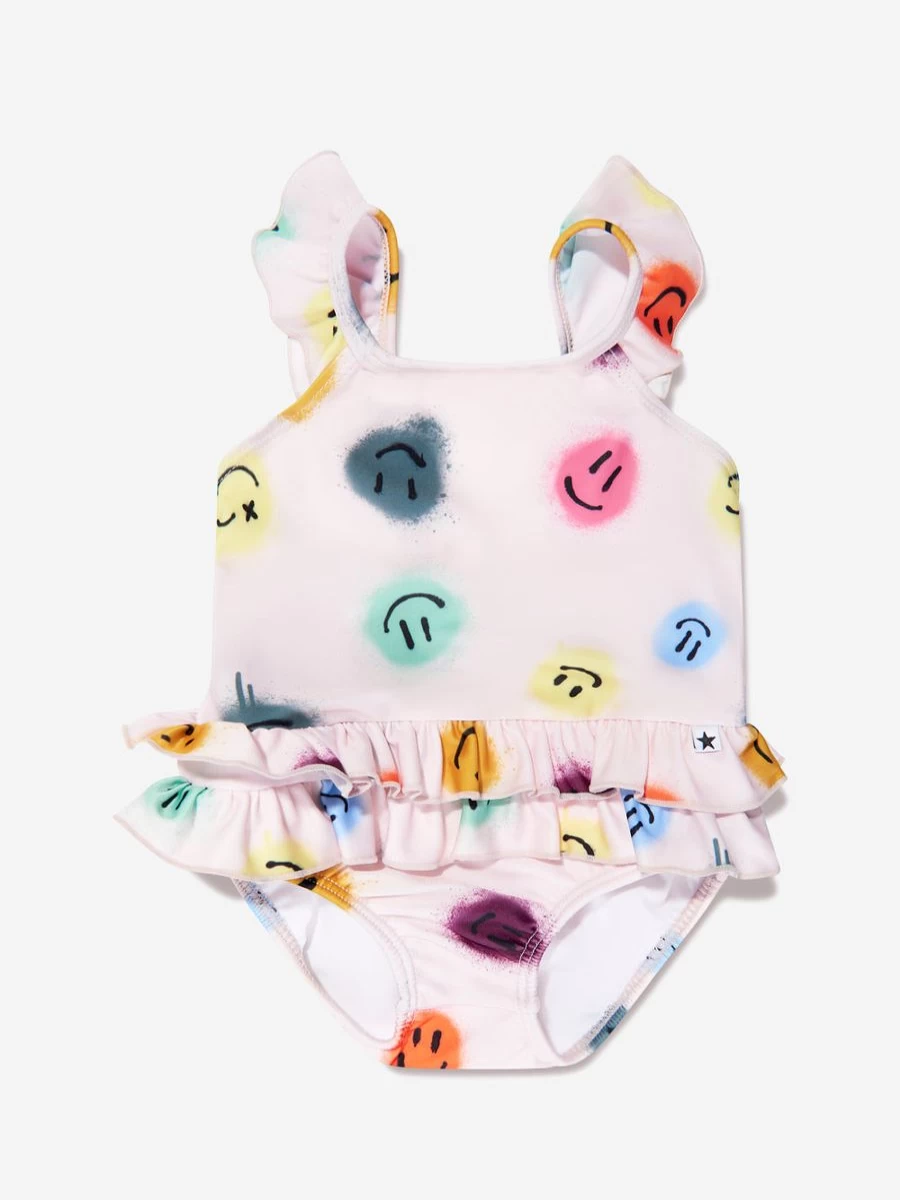 Molo Baby Girls Cream Smiley Face Nalani Swimsuit for Toddlers