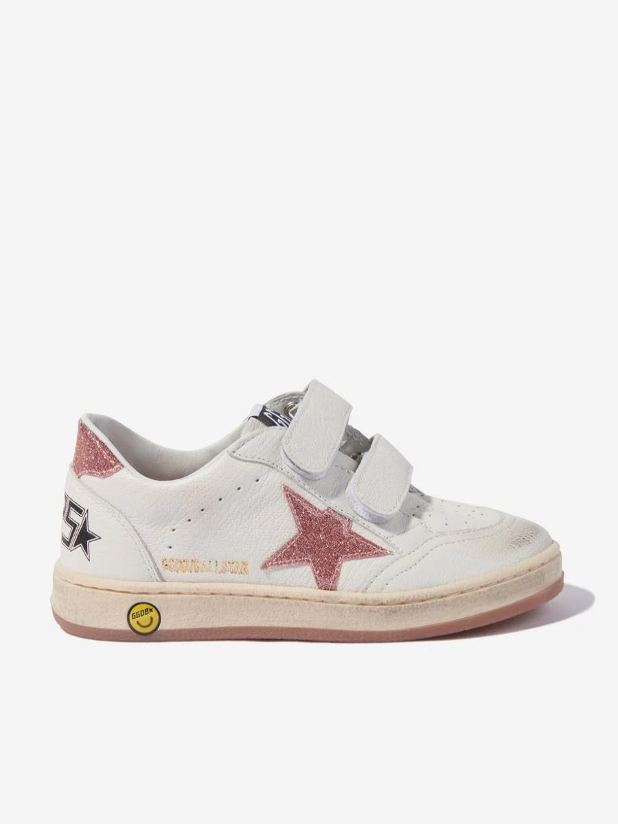 Golden Goose Kids White Leather Star Ball Trainers for Girls