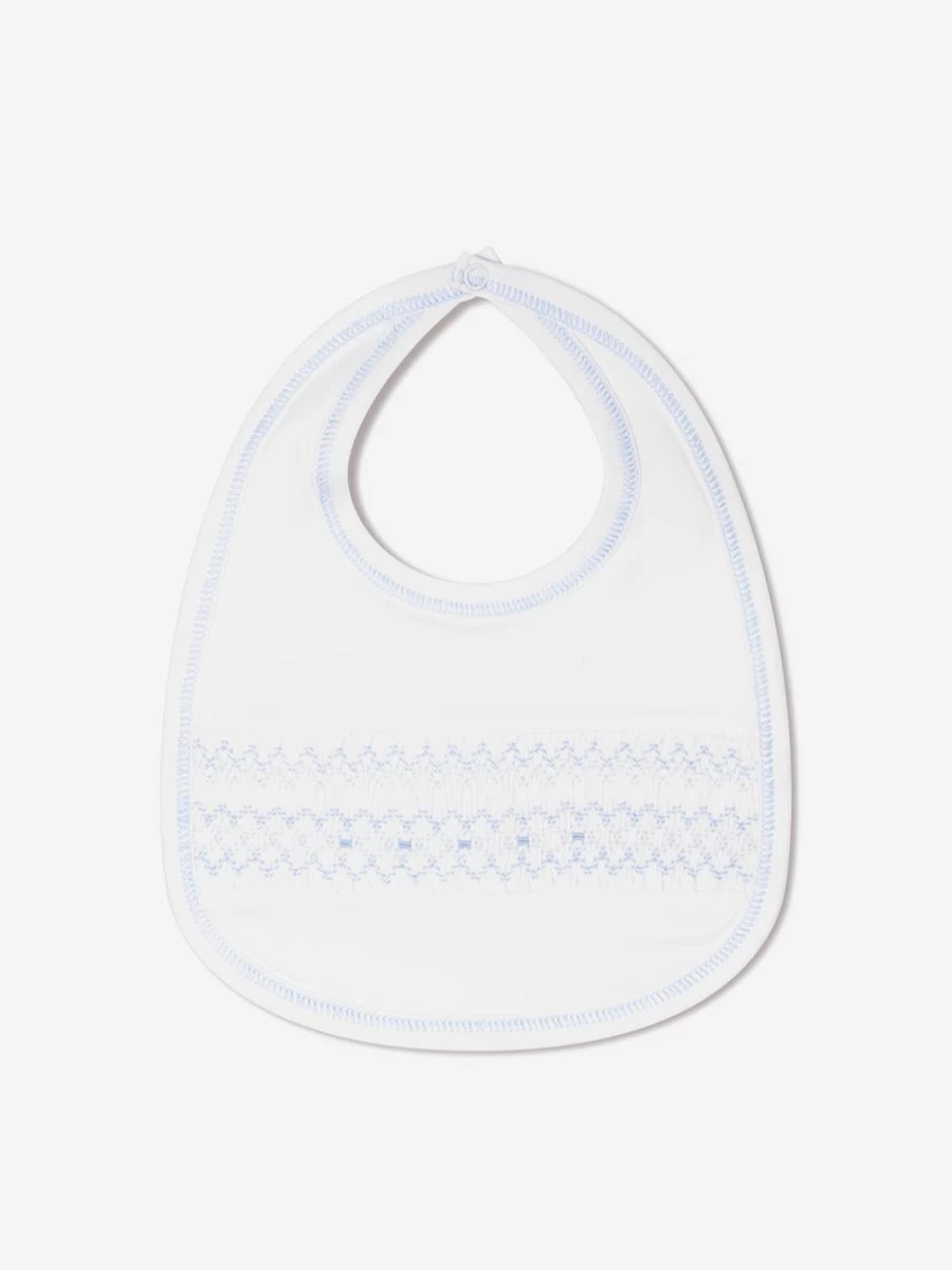Magnolia Baby Boys White Smocked Bib - Soft & Stylish Feeding Bib for Infants